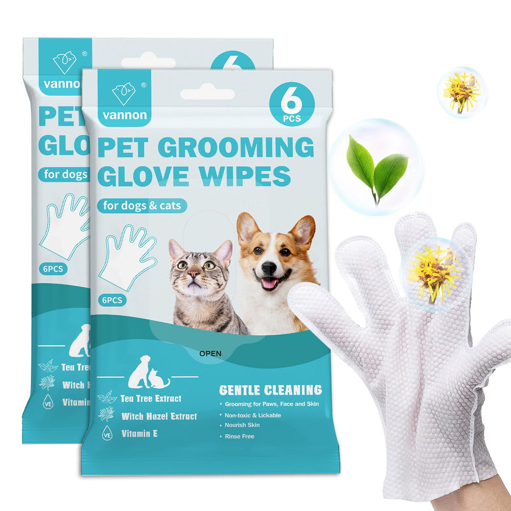 Vannon glove-design pet wipes clean dogs and cats gently for quick grooming.