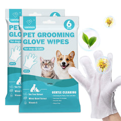 Vannon glove-design pet wipes clean dogs and cats gently for quick grooming.