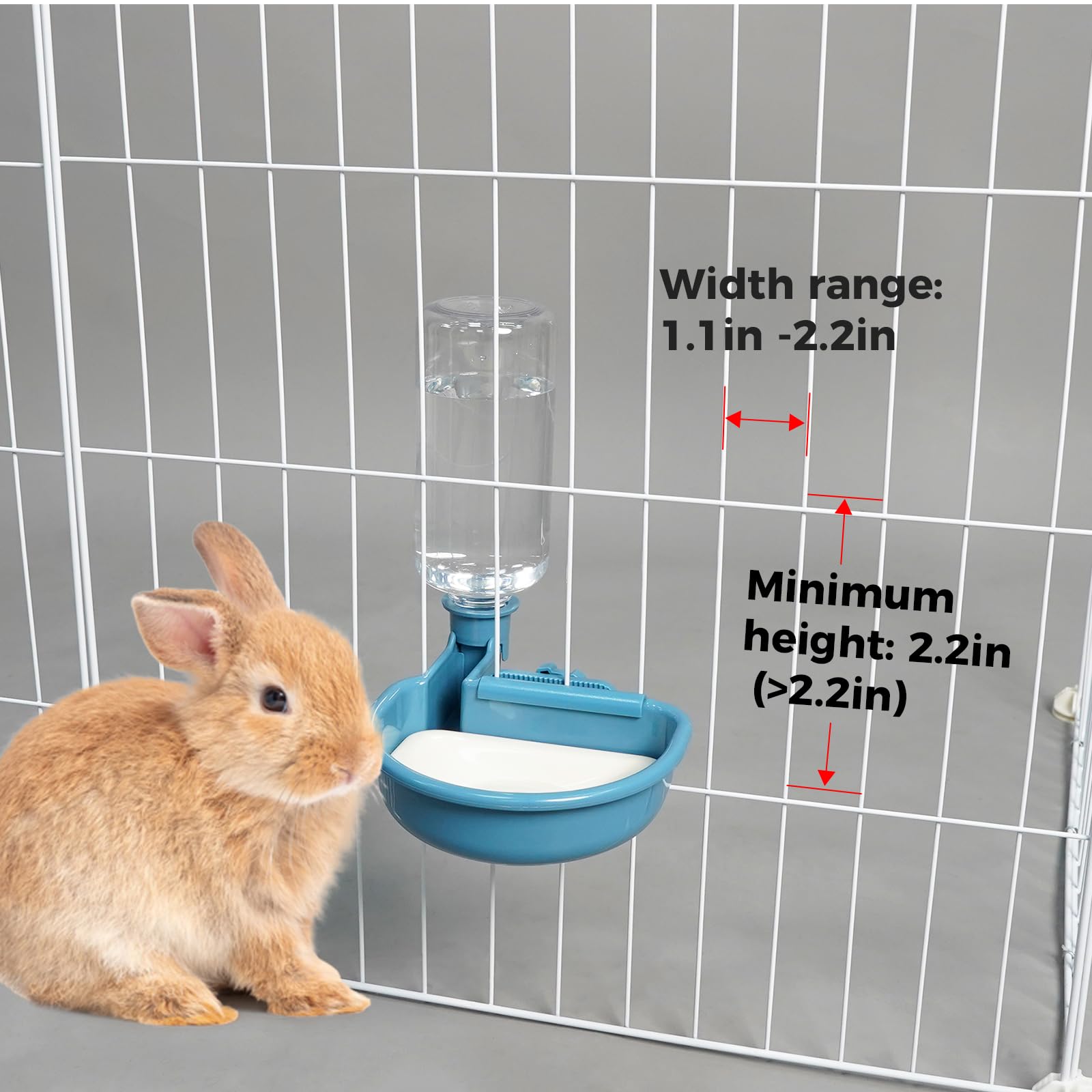 Vannon water bottle floating disk highlights splash-proof design for cleaner cages.