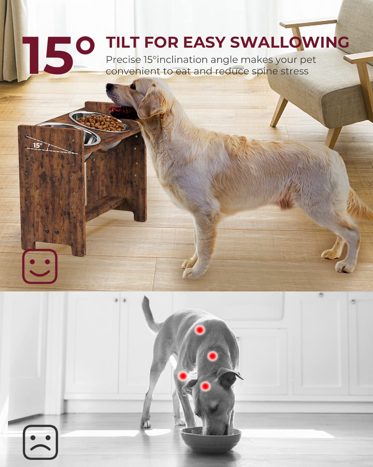 Vantic height-adjustable stand offers nine settings from 5.3 to 11.8 inches.