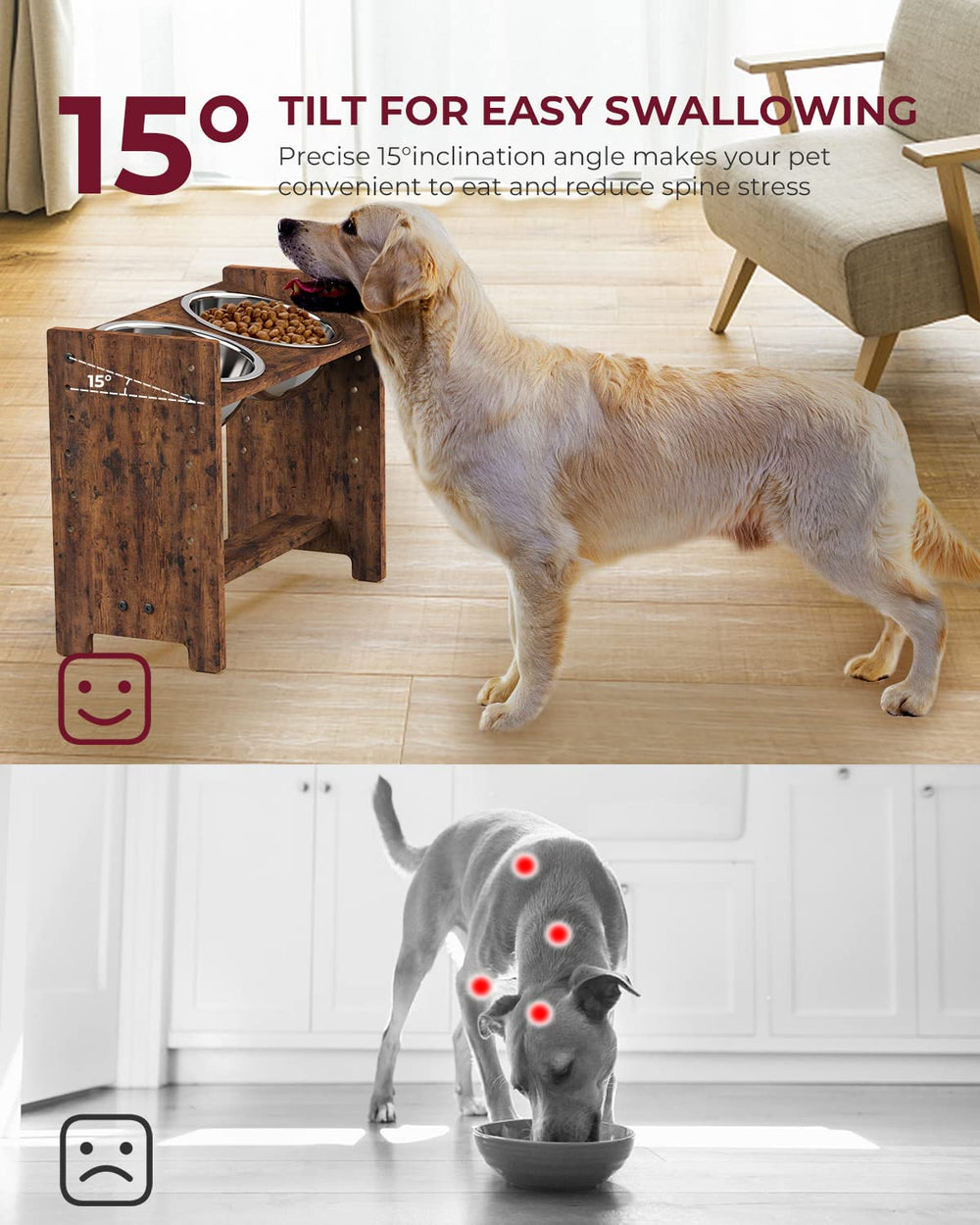 Vantic height-adjustable stand offers nine settings from 5.3 to 11.8 inches.