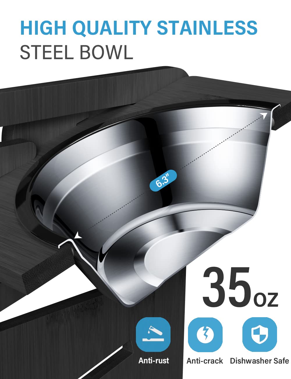 Vantic stainless steel bowls resist rust and are dishwasher safe.