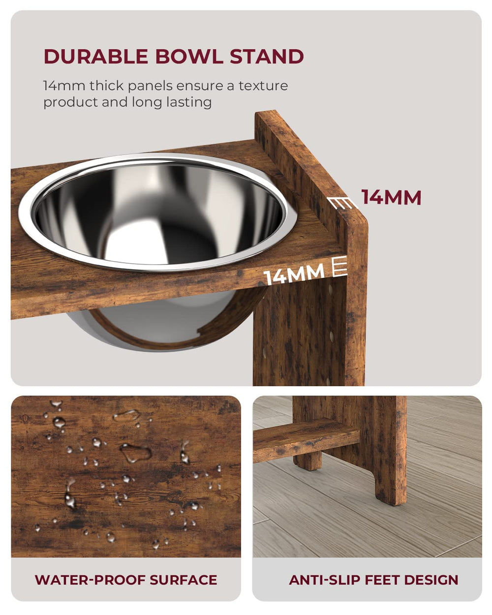 Vantic stainless steel bowls resist rust and are dishwasher safe.