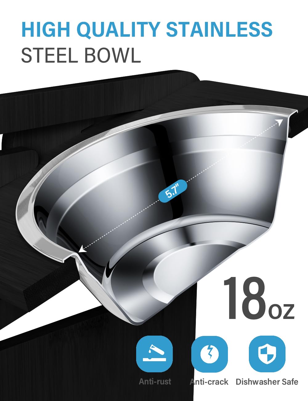 Vantic Elevated Dog Bowls assembly view showing tool-free setup