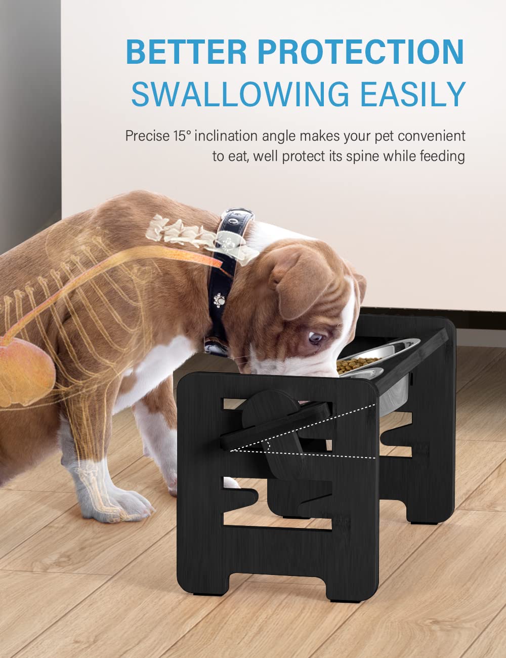 Vantic Elevated Dog Bowls stainless bowls rust-resistant and dishwasher safe