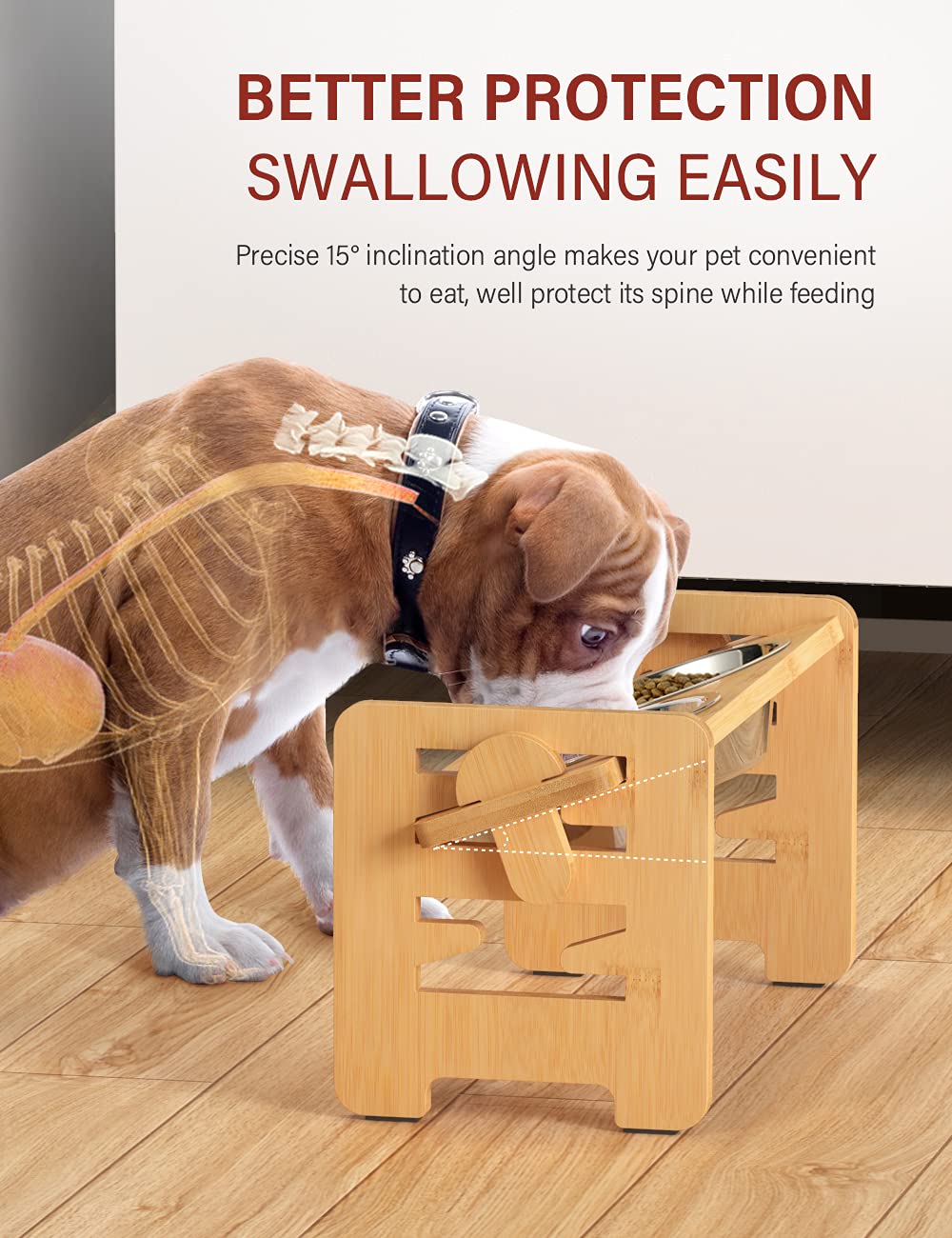 Vantic elevated dog bowls crafted from bamboo feel sturdy and natural.