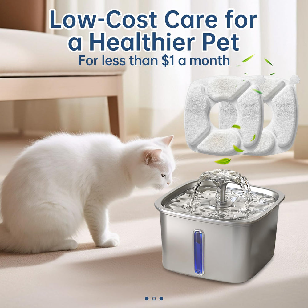 VANVE 40-pcs cat fountain filters pack offers fresh water option.