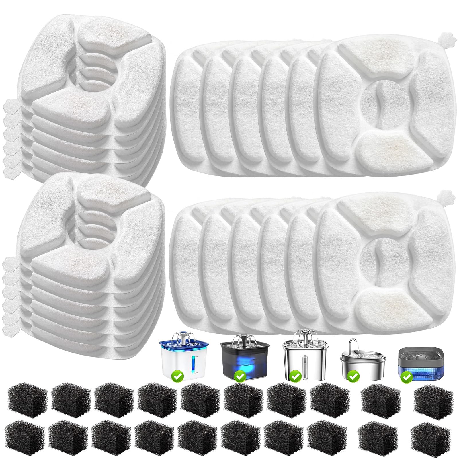 VANVE cat fountain filters kit-assembly demonstrates complete replacement for easy setup.