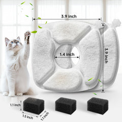 Vanve cat fountain setup with new filters ensures smooth operation and fresh-tasting water.