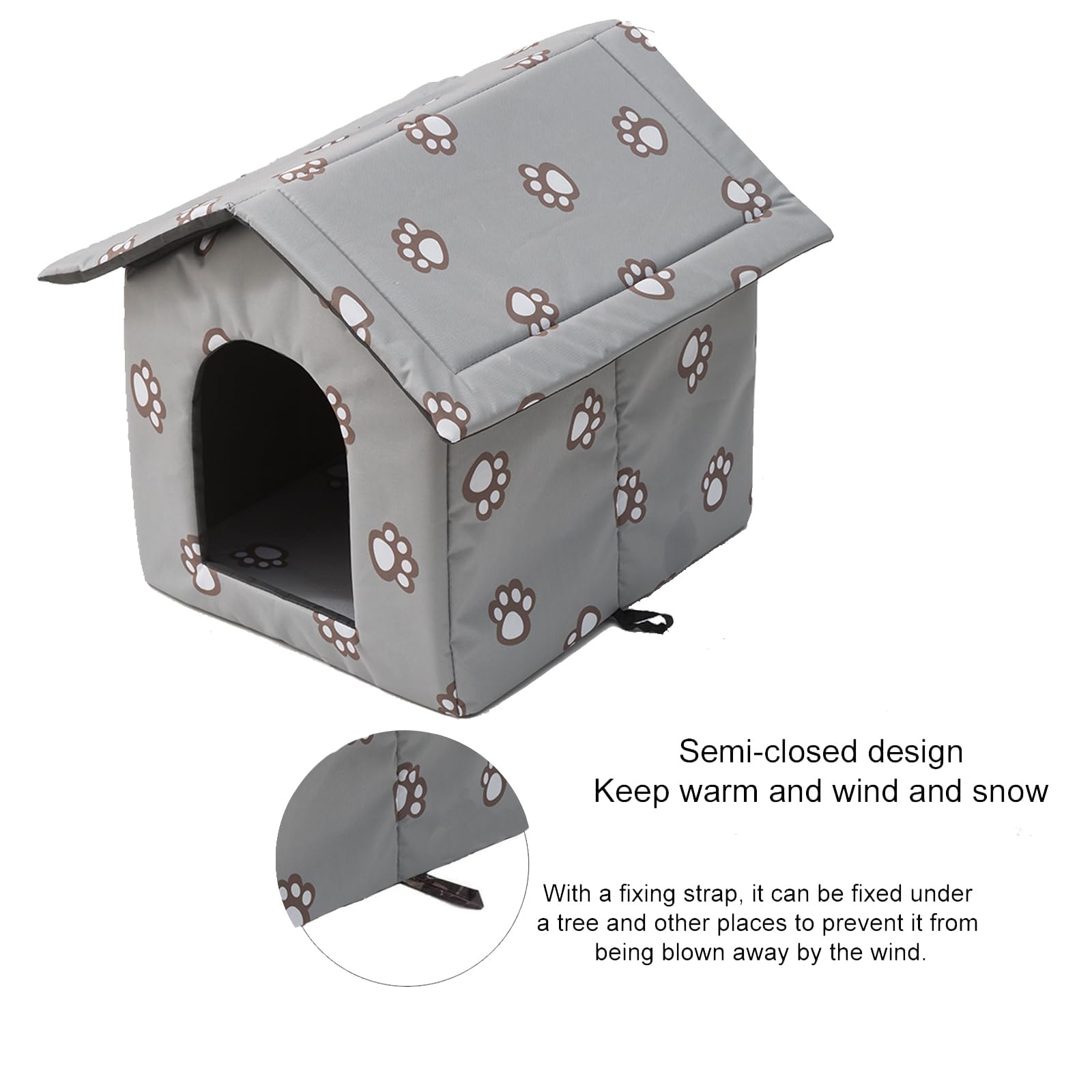 VARMTOR Outdoor Cat House foldable-design enables easy storage after use.