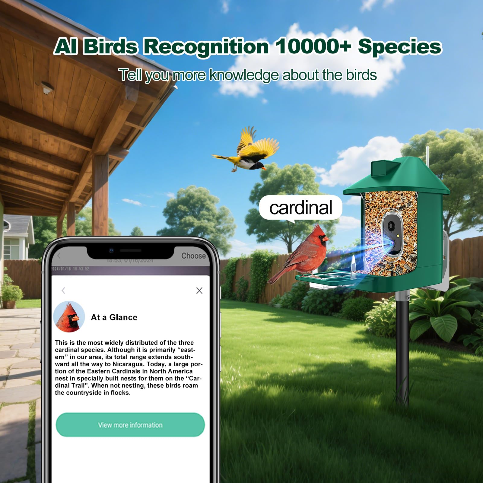 Vatjubi Bird Feeder Camera night vision for after-dark birdwatching