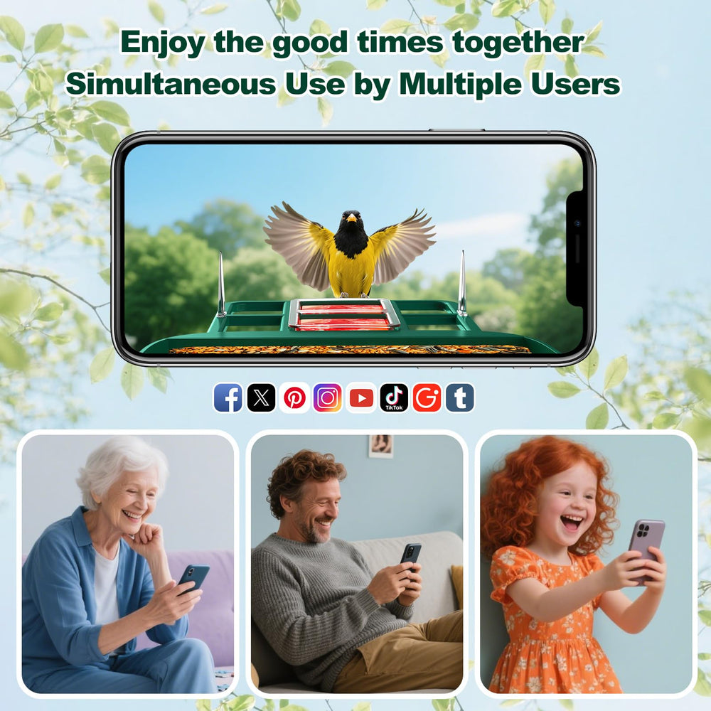 Vatjubi Bird Feeder Camera with multiple feeding options for diverse birds