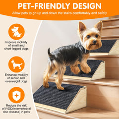 VavoPaw dog ramp non-slip surface offers safer footing on stairs.