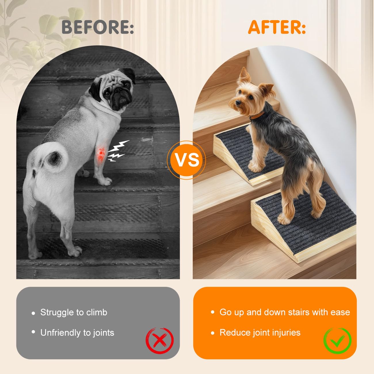 VavoPaw dog ramp silicone base adds stability on slick floors.
