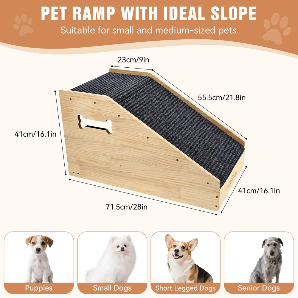 VavoPaw ramp features a non-slip surface for secure climbing on hardwood floors.
