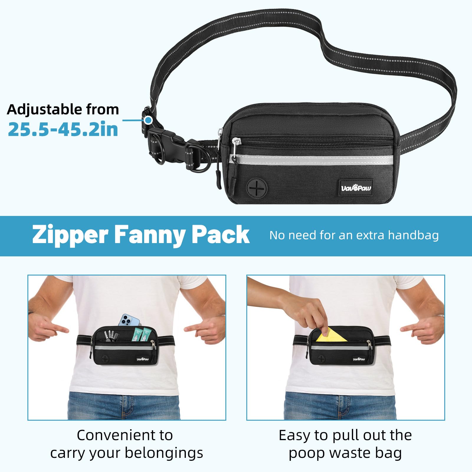 VavoPaw padded handle provides comfortable grip during quick direction changes
