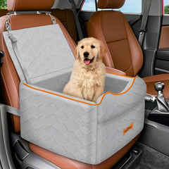 VavoPaw Small Dog Car Seat front view shows secure, spacious travel space.