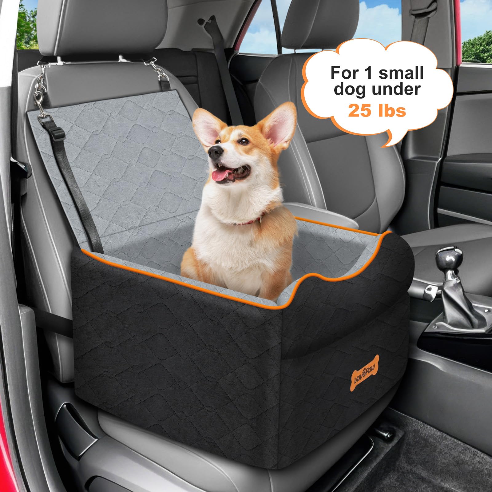 VavoPaw car seat side pocket keeps toys organized for small dogs