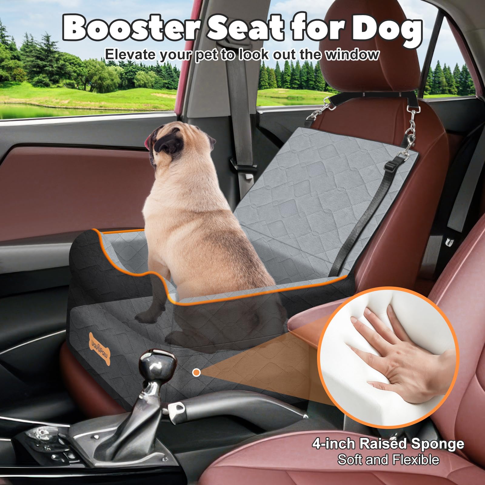 VavoPaw car seat with waterproof cover for easy cleaning after adventures