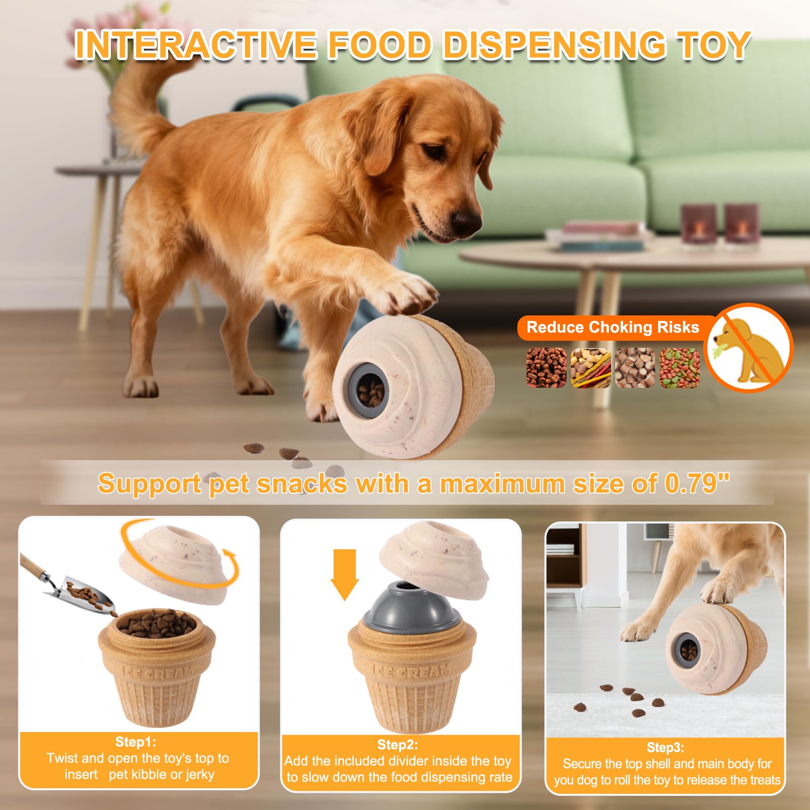 Vayugo ice-cream toy entertains via rolling-ball action and treat retrieval