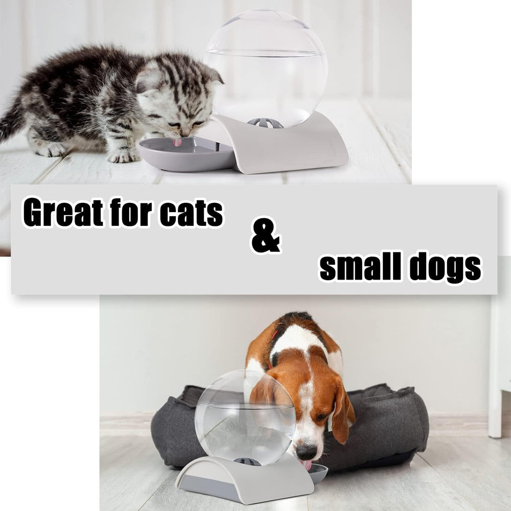 Vayugo Pet Water Dispenser top view highlights spill-free refill design.