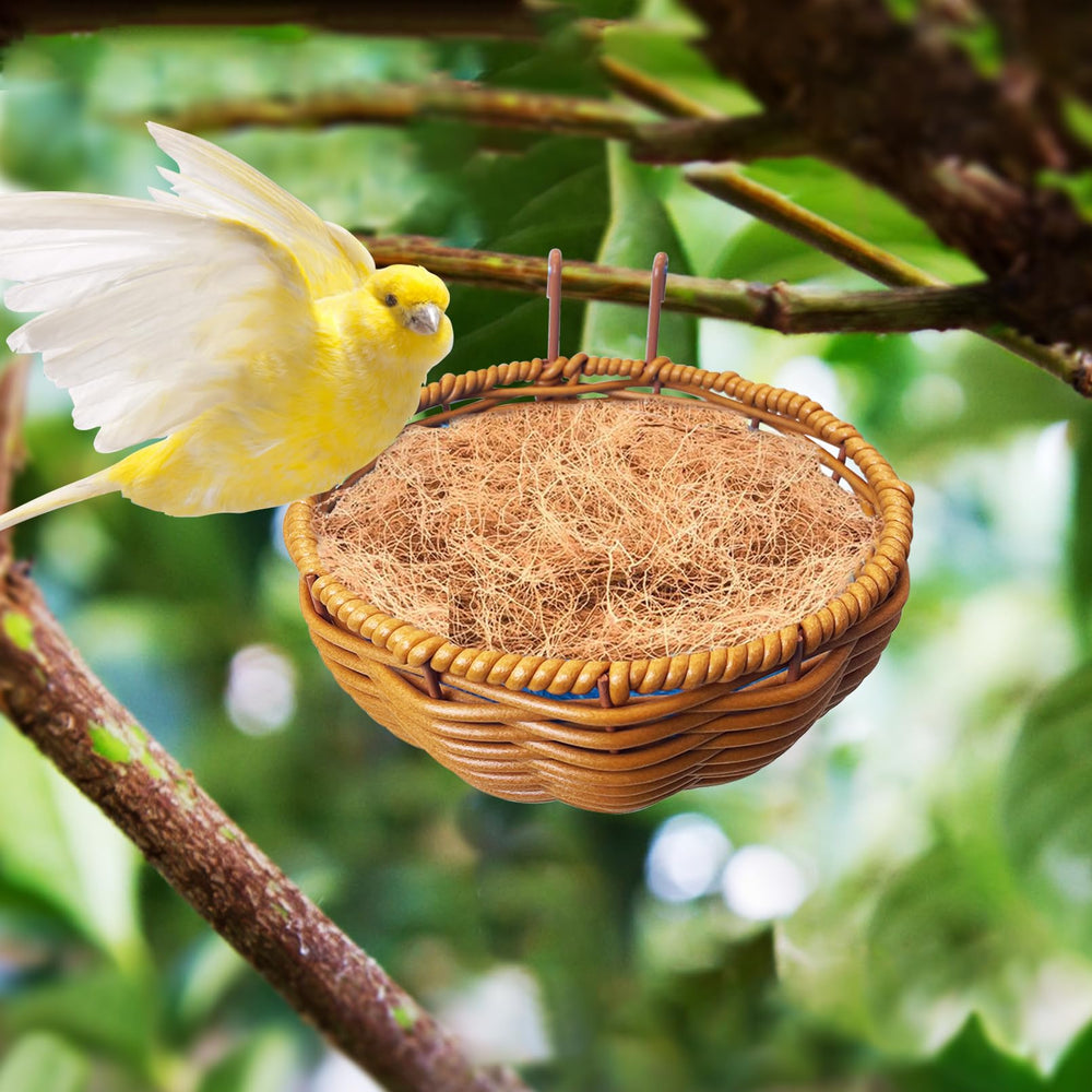 VCEPJH rattan bird nest hanging-setup illustrates flexible placement in cages