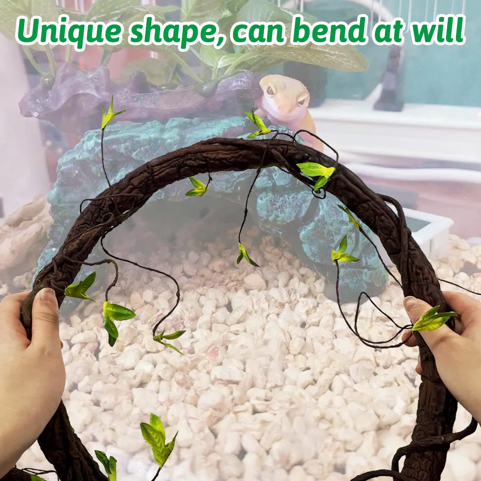 VCEPJH reptile vines greenery wrap demonstrates easy natural-looking habitat enhancement.