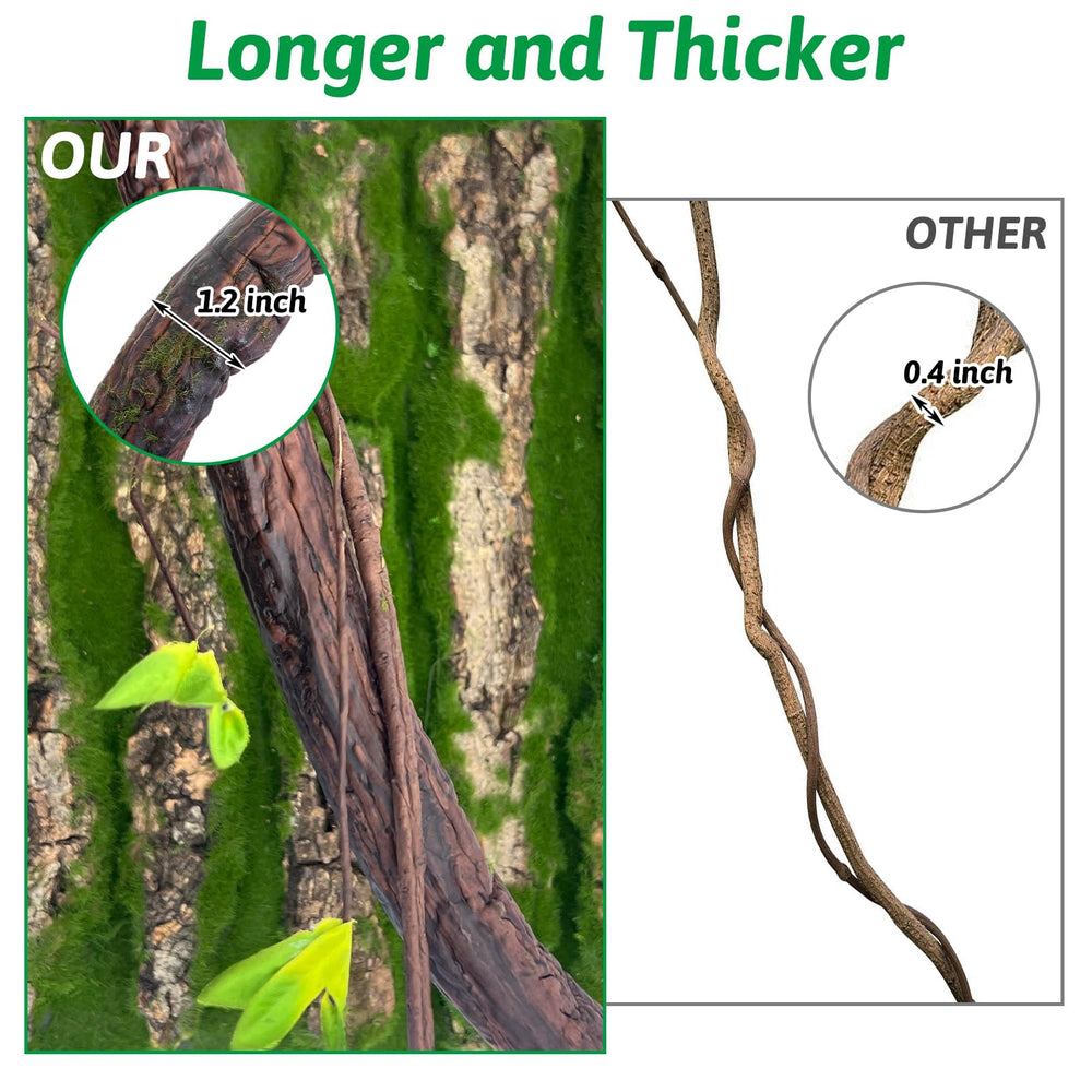 VCEPJH reptile vines textured brown bark highlights realistic tank decor.