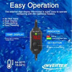 VCRAZE submersible heater design installed fully submerged for steady warmth