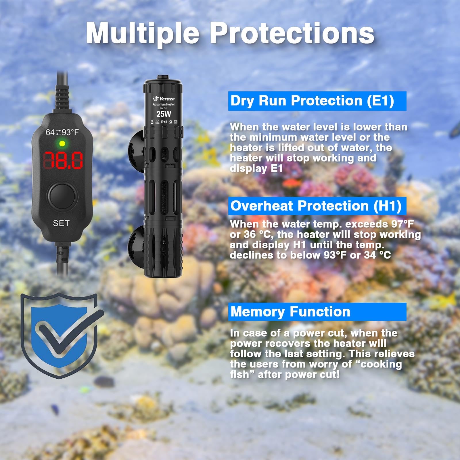 VCRAZE supports freshwater and saltwater aquarium setups.