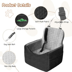 Vdamu dog car seat features built in leash for safety