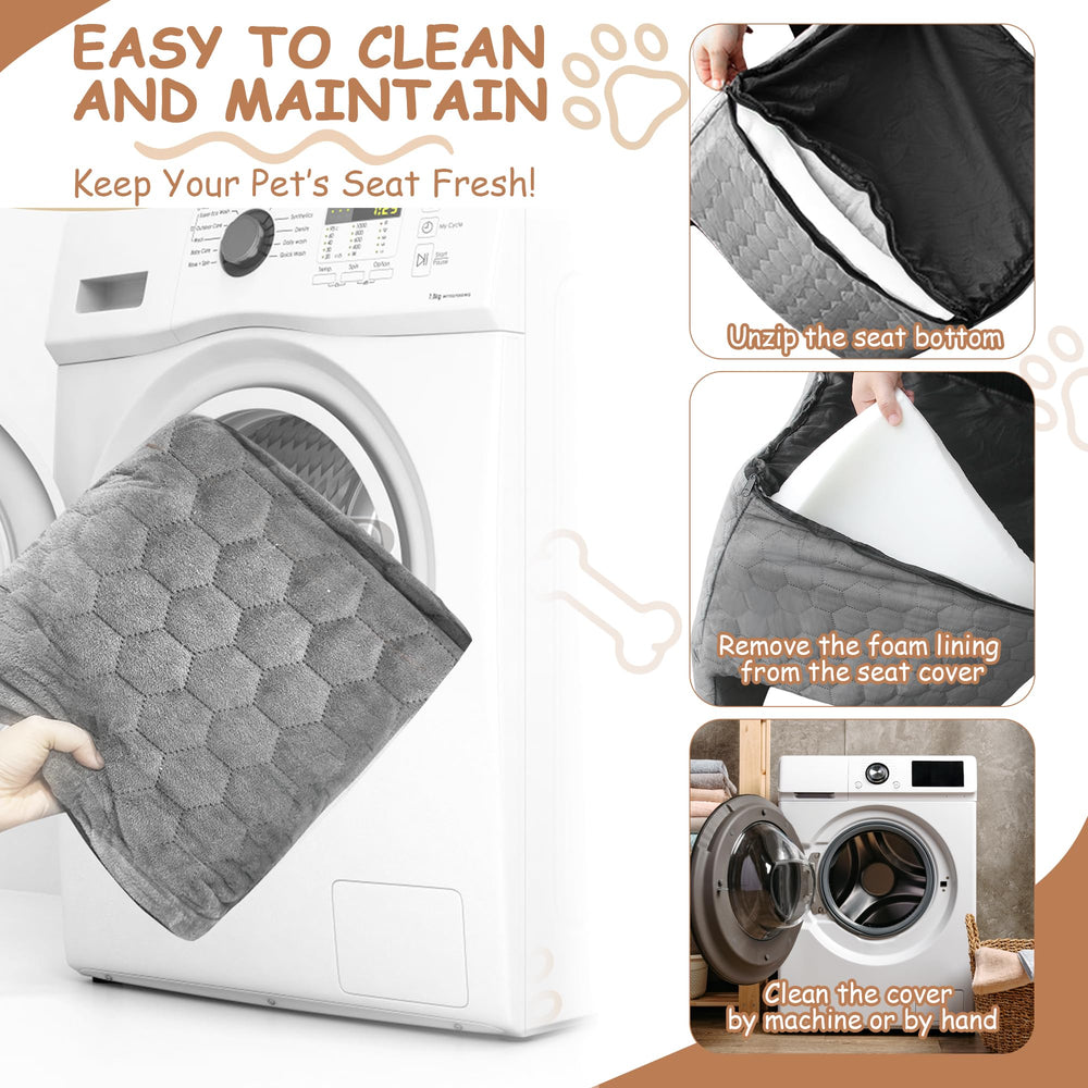 Vdamu dog car seat gray washable cover keeps trips fresh and easy