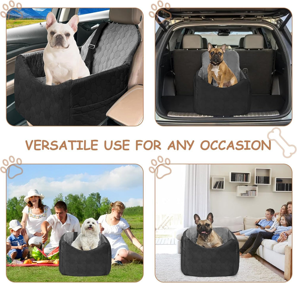 Vdamu dog car seat includes two large pockets for organization