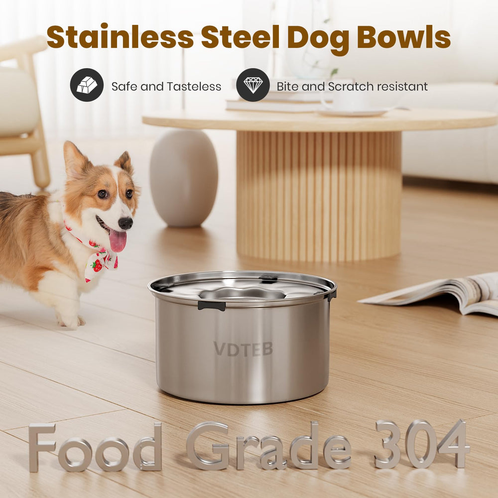 VDTEB anti-slip pads ensure bowl stays put during energetic pets.