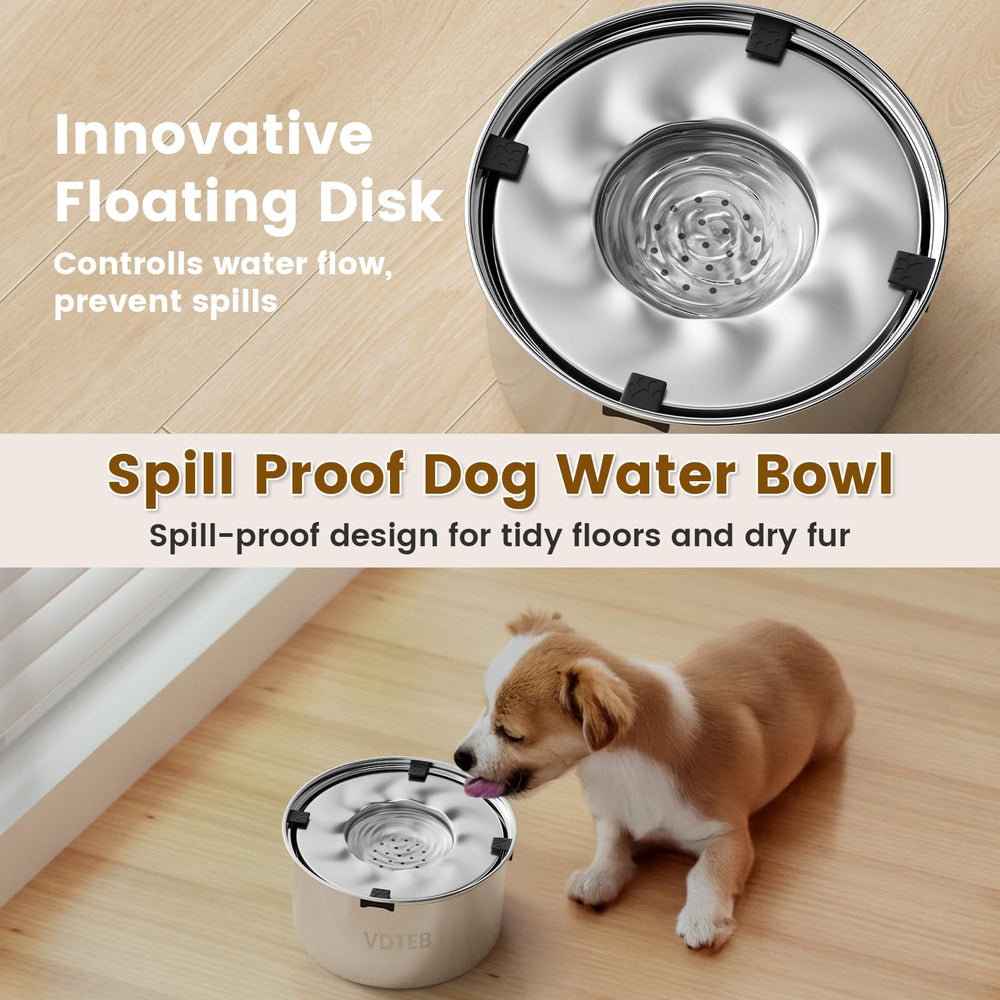 VDTEB floating disk closeup highlights slow drinking and reduced splashes.