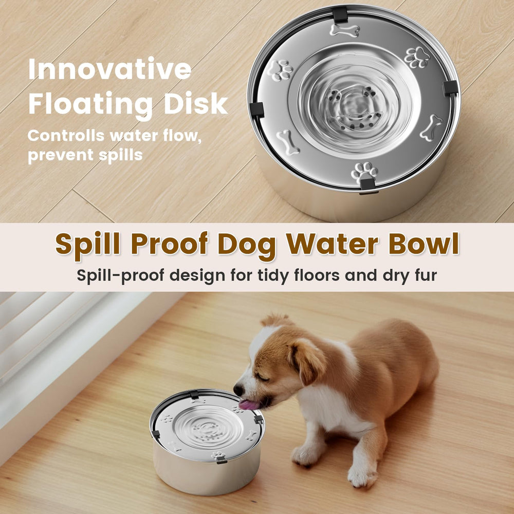 VDTEB dog water bowl anti-slip base keeps bowl stable on floors.
