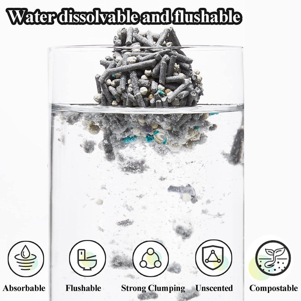 Vealind cat litter dust-free pouring reduces tracking on floors.