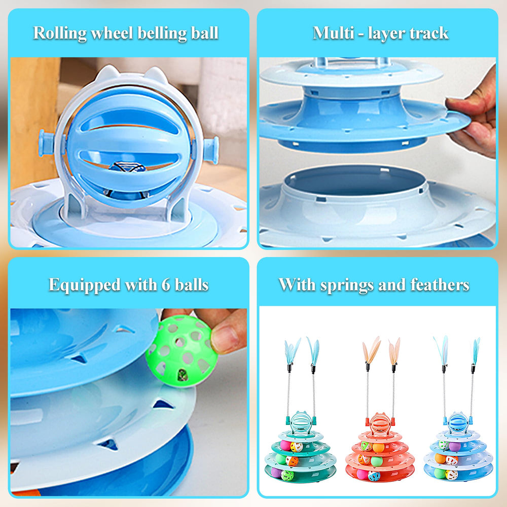 Vealind Cat Toy Roller durable ABS plastic body for daily use