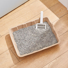 Vealind disposable litter box ready for travel or car setup with a compact tray
