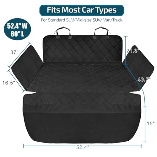 Veckle SUV Cargo Liner non-slip surface keeps dogs steady during rides.