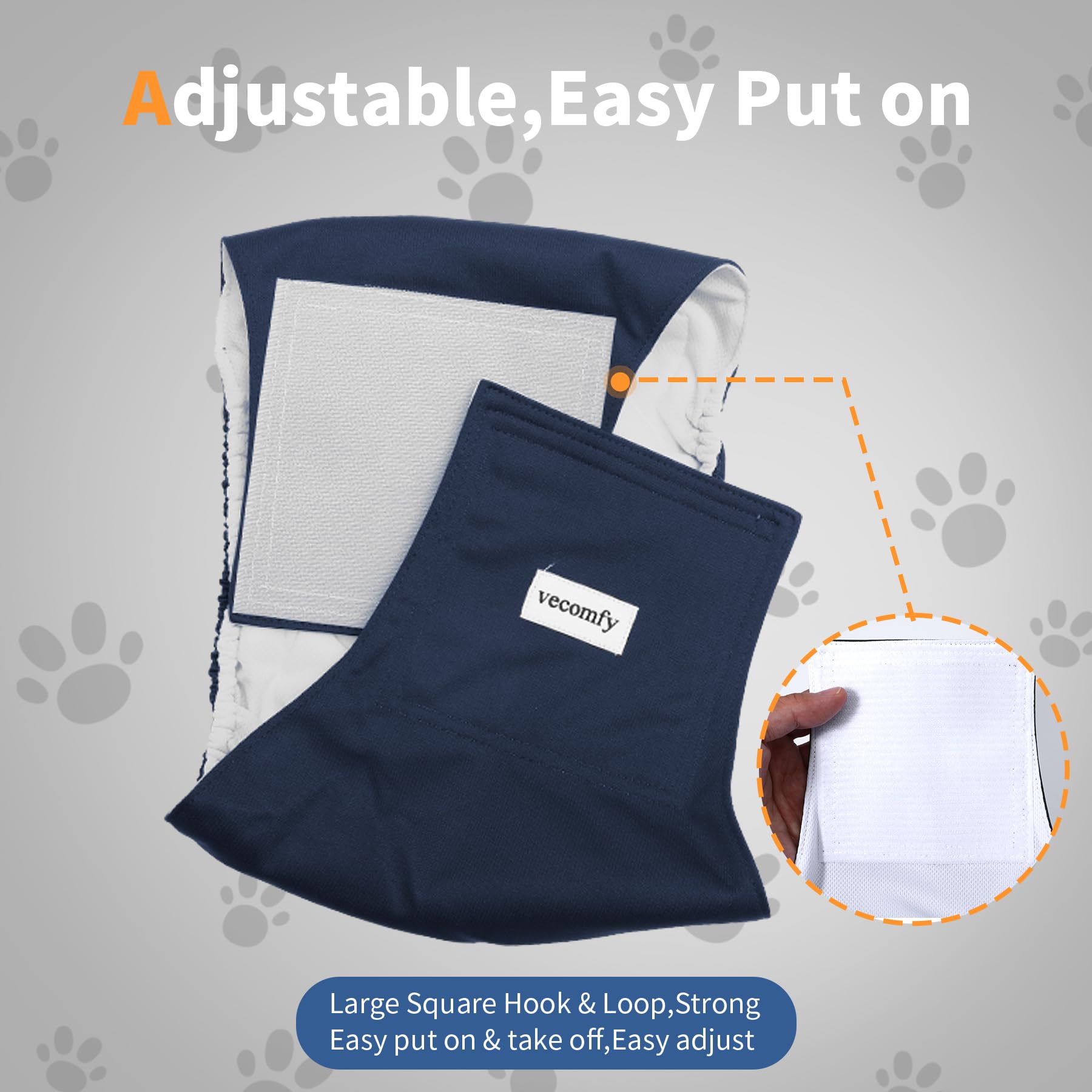 Vecomfy belly band measurement guide helps fit for small to medium dogs.