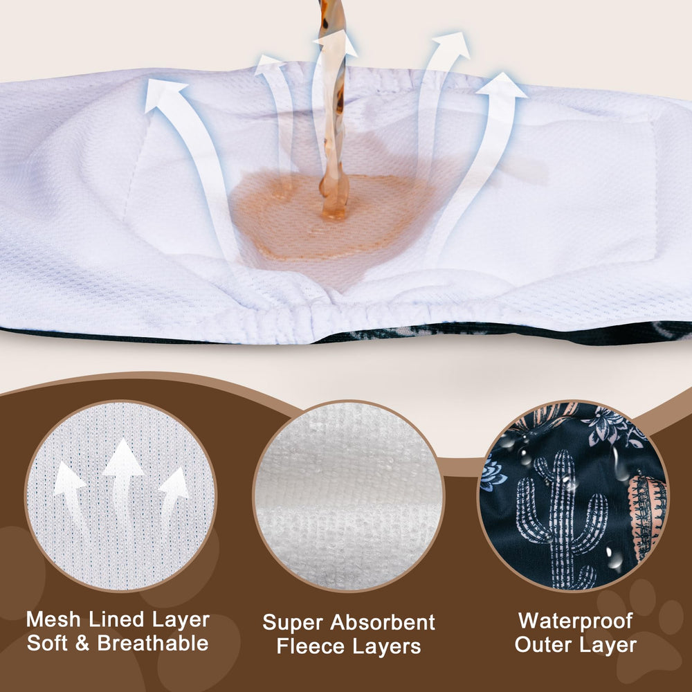 Vecomfy Belly Band waterproof layer demonstrates leakproof outer surface keeps furniture protected