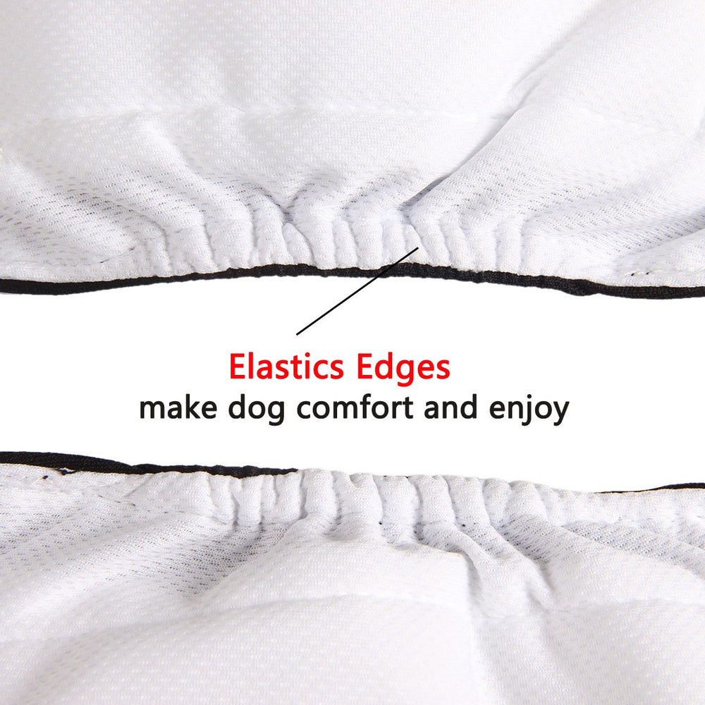 Vecomfy belly band worn on a large dog illustrates comfortable containment