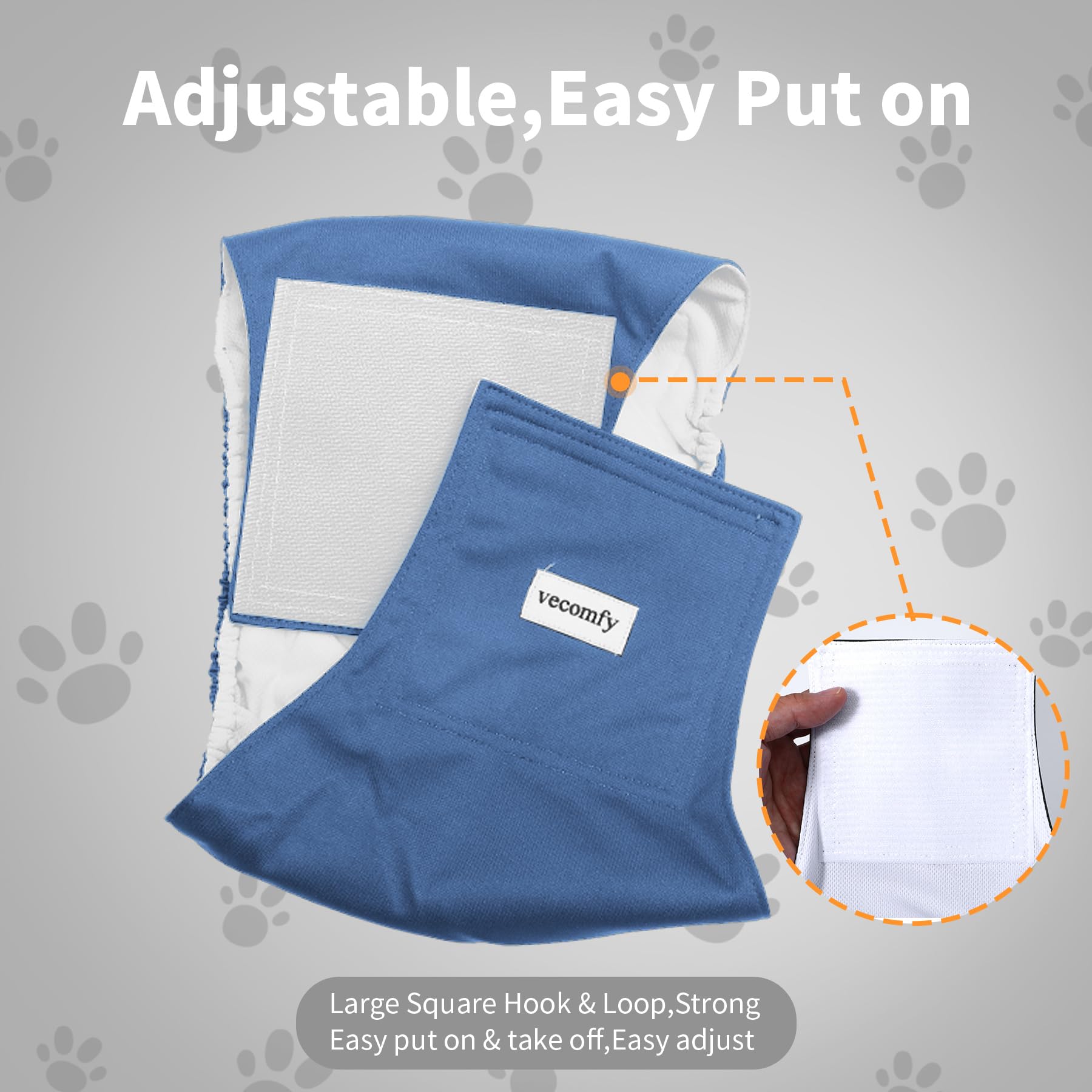 Vecomfy belly bands reusable design highlights savings and eco-friendly reuse.