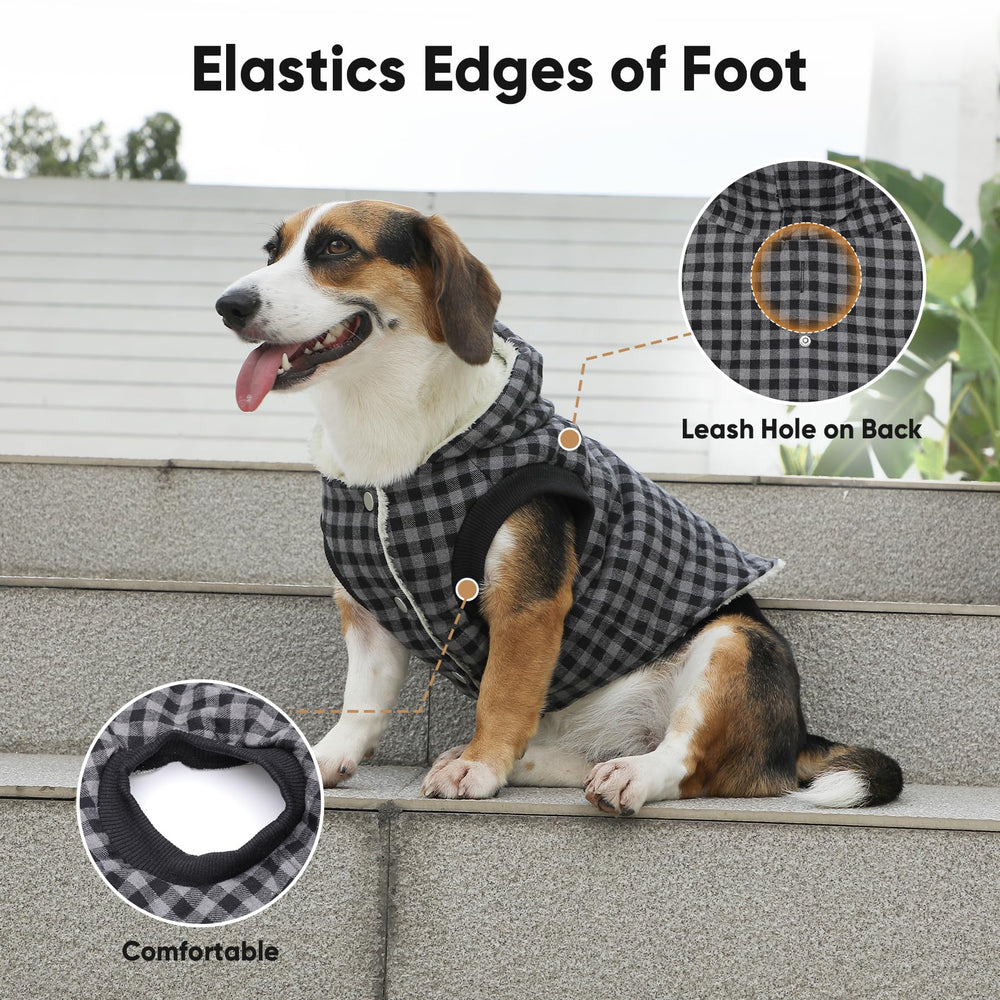 Vecomfy British plaid fabric emphasizes stylish warmth for chilly walks