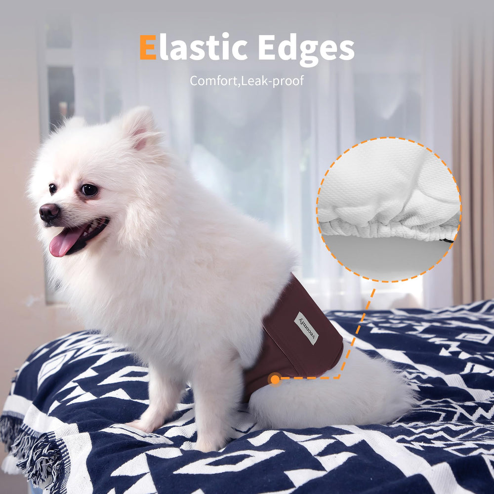 Vecomfy dog belly band measuring-guide image showing how to measure the dog’s waist