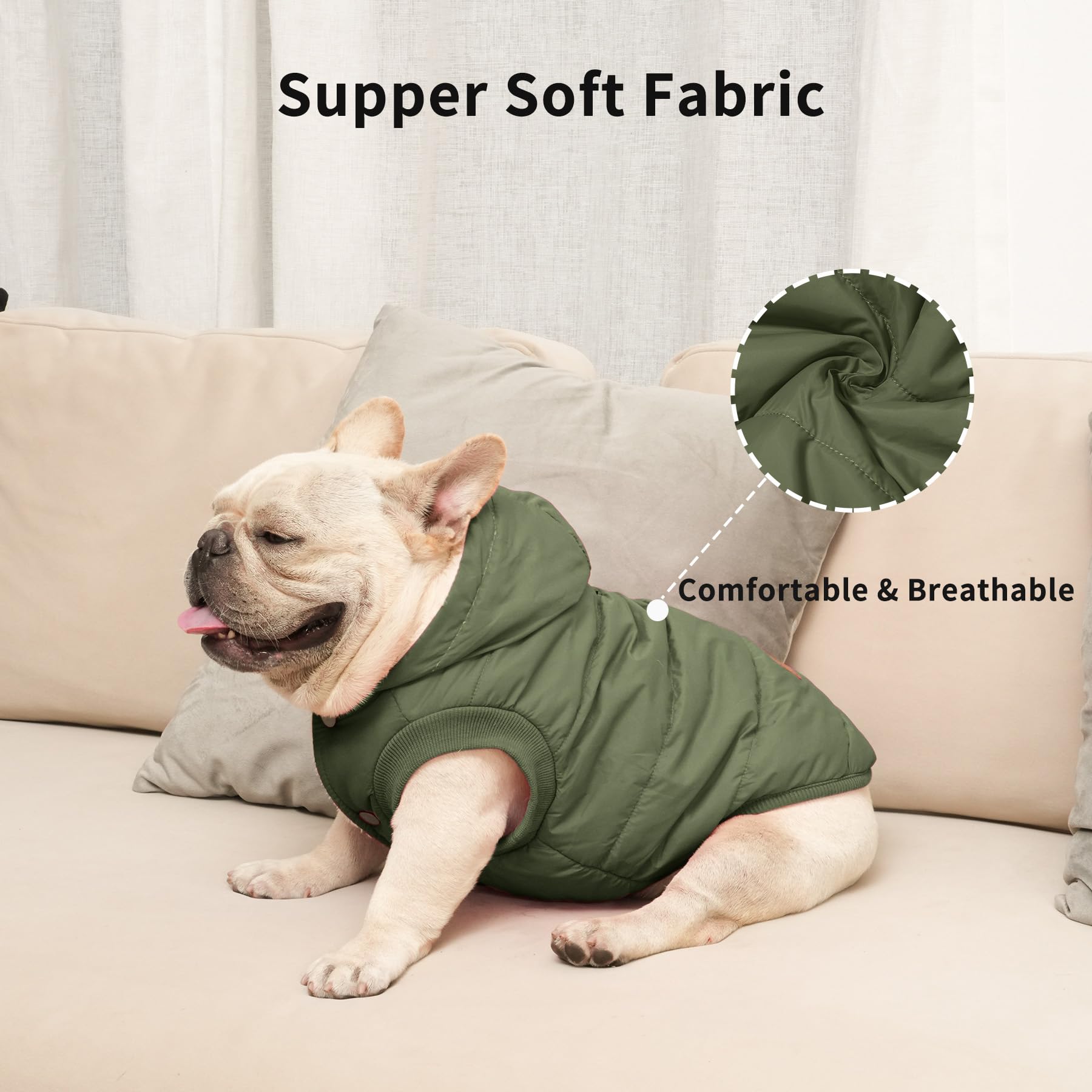 Vecomfy dog hoodie ear protection detail supports outdoor comfort