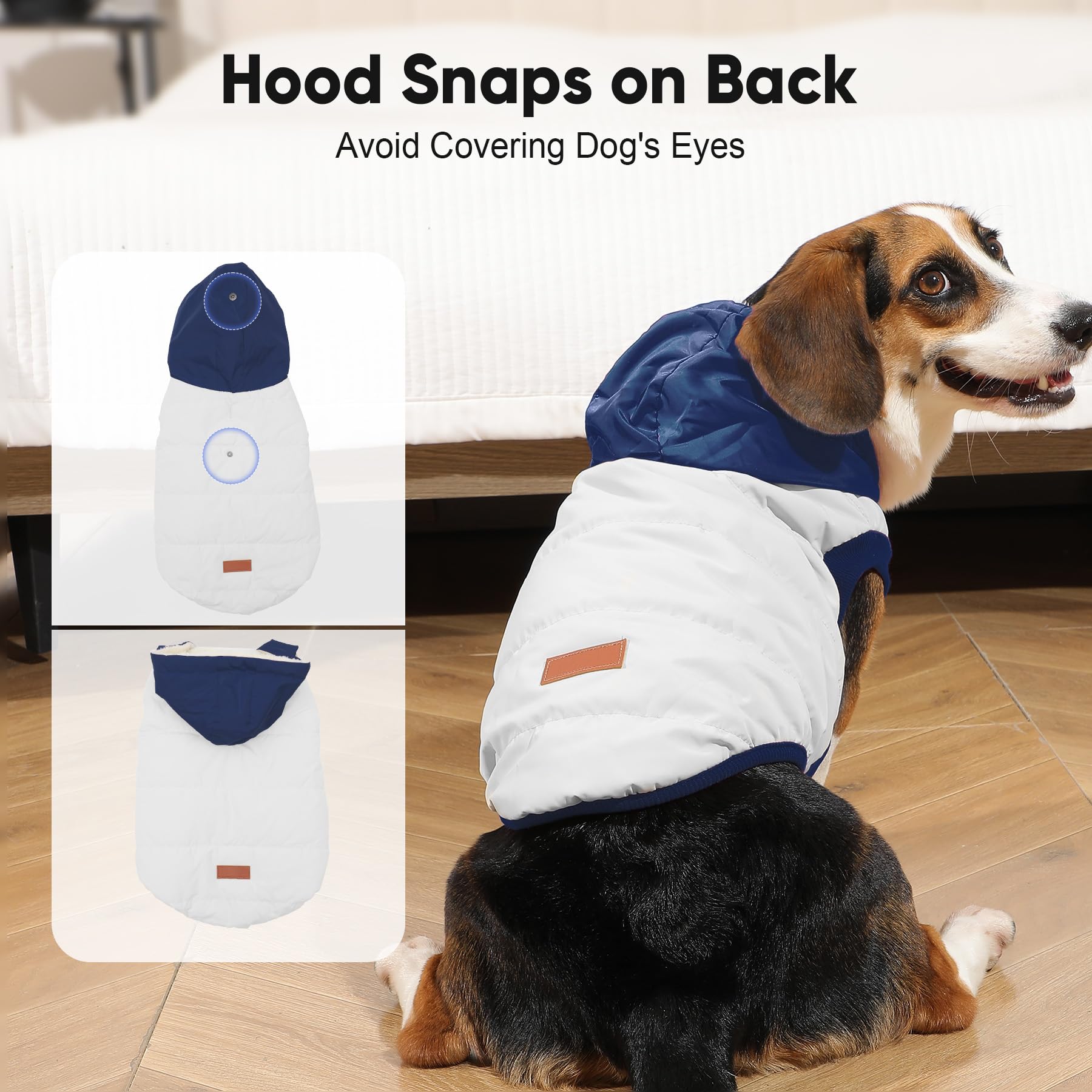 Vecomfy dog hoodie snap closure enables easy on-off for busy mornings