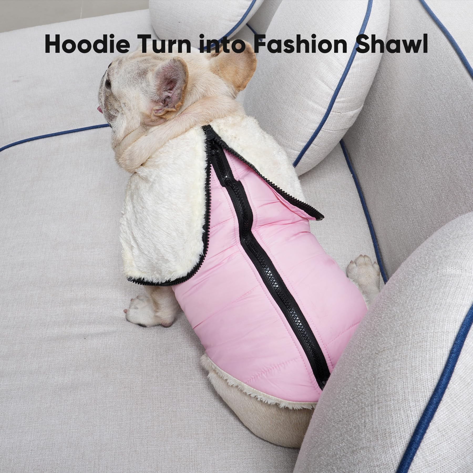 Vecomfy dog hoodie zipper makes on-off quick and easy.