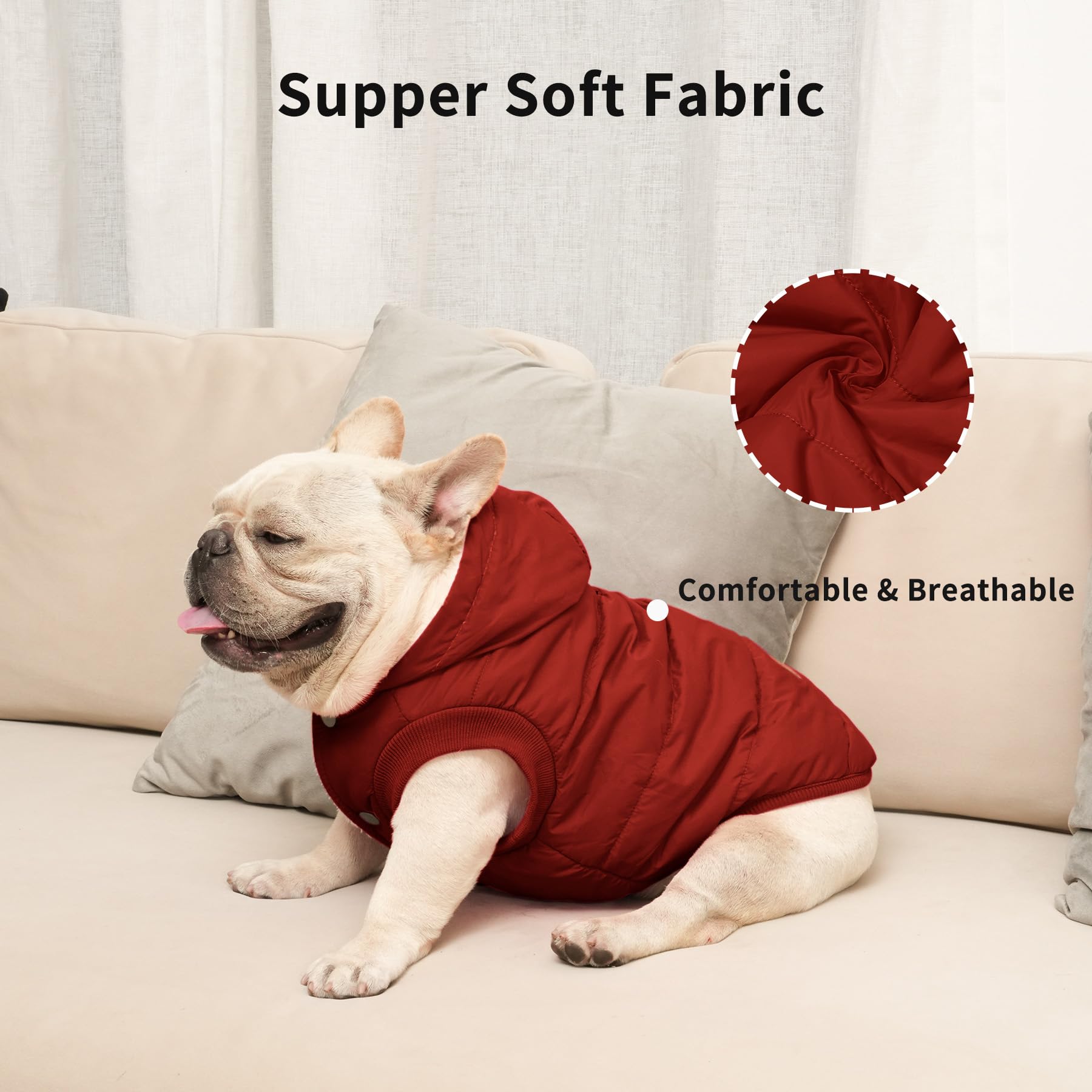 Vecomfy elastic edges at feet and waist secure a comfortable fit.